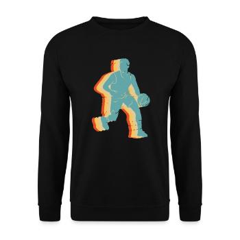 Basket vintage - Sweat-shirt Unisexe - noir - Devant - Alina (178cm) & Michal (187cm)