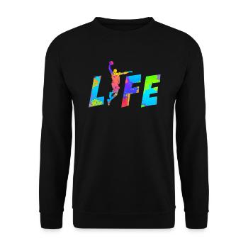 Basketball Life Basketball Player - Unisex Sweatshirt - black - Front - Alina (178cm) & Michal (187cm)