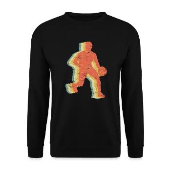 Basket vintage - Sweat-shirt Unisexe - noir - Devant - Alina (178cm) & Michal (187cm)