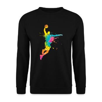 Basketball Dunking Art Basketball Player - Unisex Sweatshirt - black - Front - Alina (178cm) & Michal (187cm)