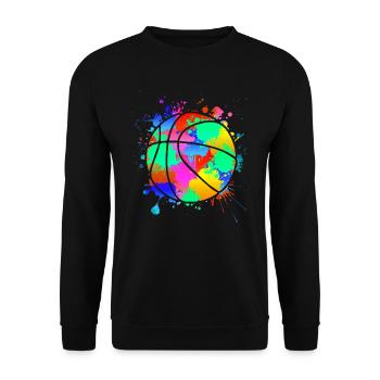 Colorful Basketball Art Artwork Basketball - Unisex Sweatshirt - black - Front - Alina (178cm) & Michal (187cm)