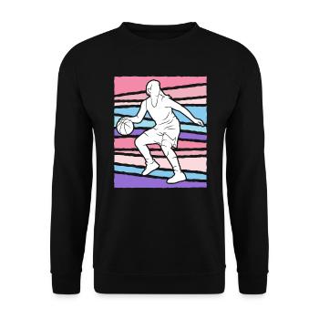 Basket-ball rétro Basket-ball féminin - Sweat-shirt Unisexe - noir - Devant - Alina (178cm) & Michal (187cm)