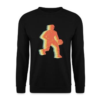 Basket vintage - Sweat-shirt Unisexe - noir - Devant - Alina (178cm) & Michal (187cm)
