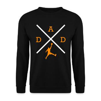 Basketball Dad Basketball Papa - Unisex Sweatshirt - black - Front - Alina (178cm) & Michal (187cm)