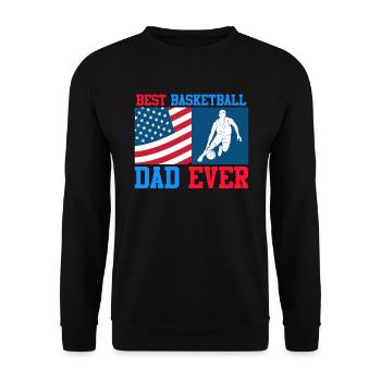 Best Basketball Dad ever Basketball Papa - Unisex Sweatshirt - black - Front - Alina (178cm) & Michal (187cm)
