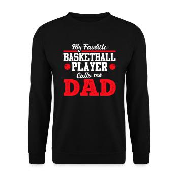 Favorite Basketball Player calls me Dad Basketball - Unisex Sweatshirt - black - Front - Alina (178cm) & Michal (187cm)