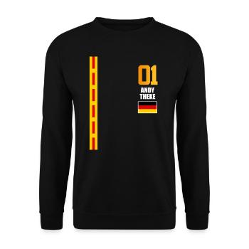 Sauftrikot Deutschland Andy Theke - Unisex Pullover - Schwarz - Vorne - Alina (178cm) & Michal (187cm)