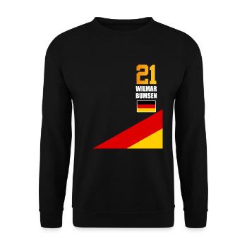 Sauftrikot Deutschland Wilmar Bumsen - Unisex Pullover - Schwarz - Vorne - Alina (178cm) & Michal (187cm)
