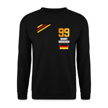 Sauftrikot Deutschland Benny Bierchen - Unisex Pullover - Schwarz - Vorne - Alina (178cm) & Michal (187cm)