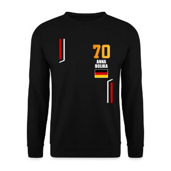 Sauftrikot Deutschland Anna Bolika - Unisex Pullover - Schwarz - Vorne - Alina (178cm) & Michal (187cm)