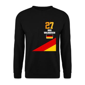 Sauftrikot Deutschland Ikke Vollrausch - Unisex Pullover - Schwarz - Vorne - Alina (178cm) & Michal (187cm)