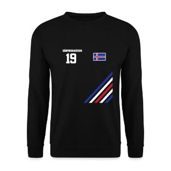 Sauftrikot Island Saufwunderson - Unisex Pullover - Schwarz - Vorne - Alina (178cm) & Michal (187cm)