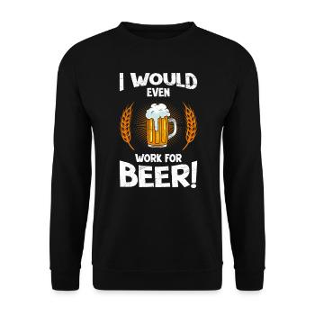 For beer I would even work brewer - Unisex Sweatshirt - black - Front - Alina (178cm) & Michal (187cm)