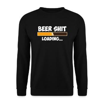 Bierschiss loading - Unisex Pullover - Schwarz - Vorne - Alina (178cm) & Michal (187cm)