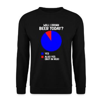 Statistiques du tableau du cercle de la bière Boire de la bière aujourd’hui - Sweat-shirt Unisexe - noir - Devant - Alina (178cm) & Michal (187cm)