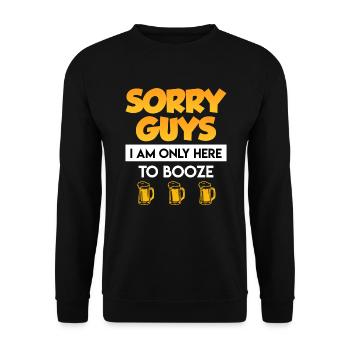 Bier Damen Spruch Sorry Jungs nur Bier trinken - Unisex Pullover - Schwarz - Vorne - Alina (178cm) & Michal (187cm)