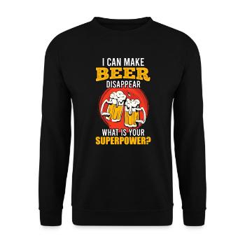 Faire disparaître la bière Superpuissance - Sweat-shirt Unisexe - noir - Devant - Alina (178cm) & Michal (187cm)