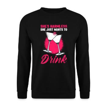 Elle ne fait rien qui veut juste boire un centre commercial - Sweat-shirt Unisexe - noir - Devant - Alina (178cm) & Michal (187cm)