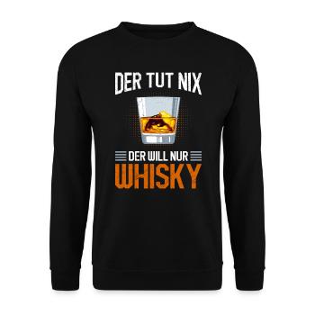 Whiskytrinker der Will nur Whisky - Unisex Pullover - Schwarz - Vorne - Alina (178cm) & Michal (187cm)