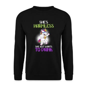 She doesn't do anything who just wants to drink ladies party - Unisex Sweatshirt - black - Front - Alina (178cm) & Michal (187cm)