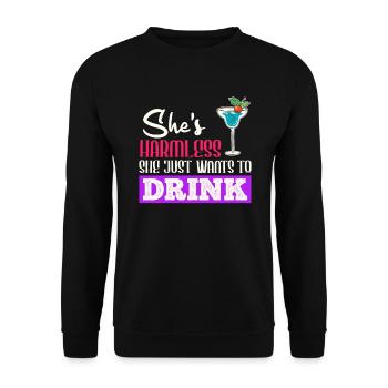 She doesn't do anything that just wants to drink party ladies - Unisex Sweatshirt - black - Front - Alina (178cm) & Michal (187cm)