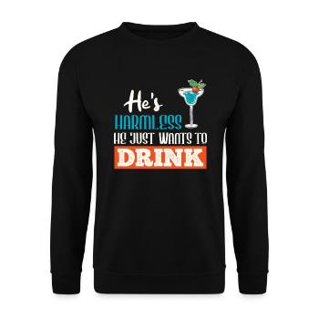 She doesn't do anything that just wants to drink party ladies - Unisex Sweatshirt - black - Front - Alina (178cm) & Michal (187cm)