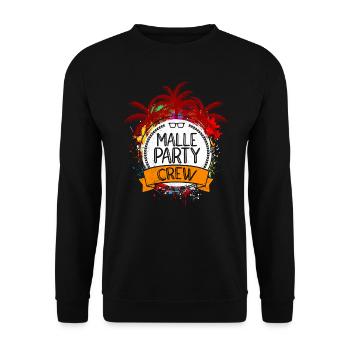 Malle Party Crew Mallorca Party Urlaub - Unisex Pullover - Schwarz - Vorne - Alina (178cm) & Michal (187cm)