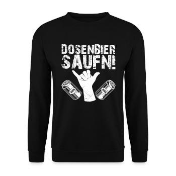Dosenbier saufen Festival Malle Party - Unisex Pullover - Schwarz - Vorne - Alina (178cm) & Michal (187cm)