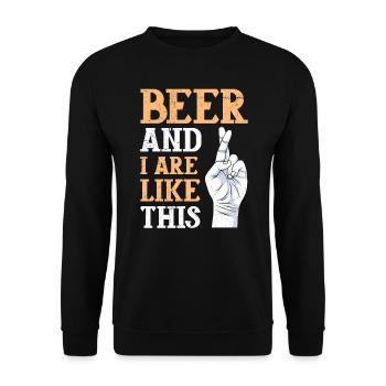 Bière et moi nous sommes tellement buveurs de bière hommes Malle - Sweat-shirt Unisexe - noir - Devant - Alina (178cm) & Michal (187cm)