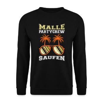 Malle Party Crew Mallorca Fête Vacances - Sweat-shirt Unisexe - noir - Devant - Alina (178cm) & Michal (187cm)