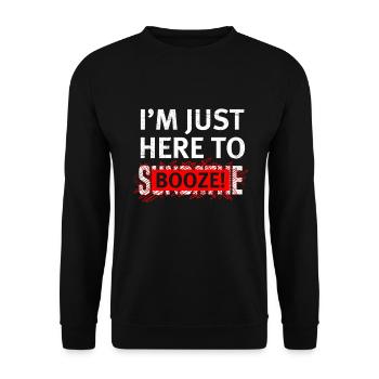 Je ne suis ici que pour boire Malle Mallorca - Sweat-shirt Unisexe - noir - Devant - Alina (178cm) & Michal (187cm)