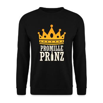 Promille Prinz Biertrinker Säufer - Unisex Pullover - Schwarz - Vorne - Alina (178cm) & Michal (187cm)