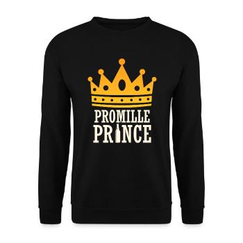 Promille Prinz Biertrinker Säufer - Unisex Pullover - Schwarz - Vorne - Alina (178cm) & Michal (187cm)