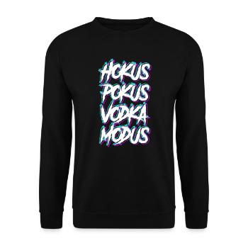 Hokus Pokus Vodka Modus Vodkatrinker Vodka - Sweat-shirt Unisexe - noir - Devant - Alina (178cm) & Michal (187cm)