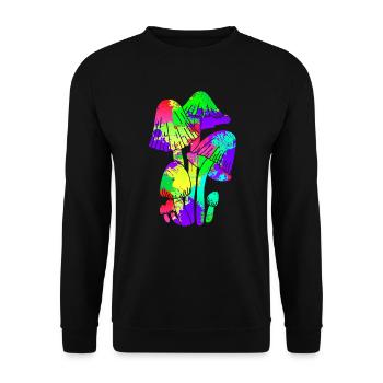 Cueillette de champignons colorées Party - Sweat-shirt Unisexe - noir - Devant - Alina (178cm) & Michal (187cm)