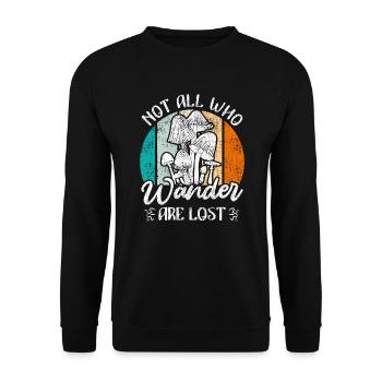 Tous ceux qui errent ne sont pas des cueilleurs de champignons perdus - Sweat-shirt Unisexe - noir - Devant - Alina (178cm) & Michal (187cm)