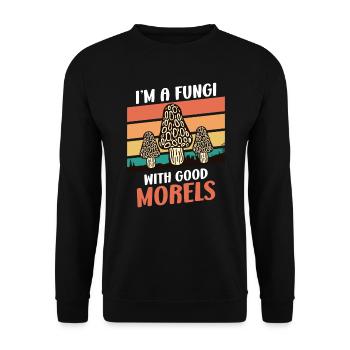 Je suis un champignon avec un bon cueilleur de champignons Morels - Sweat-shirt Unisexe - noir - Devant - Alina (178cm) & Michal (187cm)