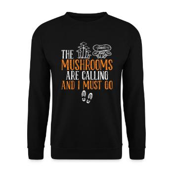 En appelant les champignons, je dois aller cueillir des champignons - Sweat-shirt Unisexe - noir - Devant - Alina (178cm) & Michal (187cm)