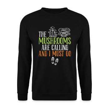 En appelant les champignons, je dois aller cueillir des champignons - Sweat-shirt Unisexe - noir - Devant - Alina (178cm) & Michal (187cm)
