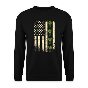 Mushroom Picker USA US Mushroom - Sweat-shirt Unisexe - noir - Devant - Alina (178cm) & Michal (187cm)