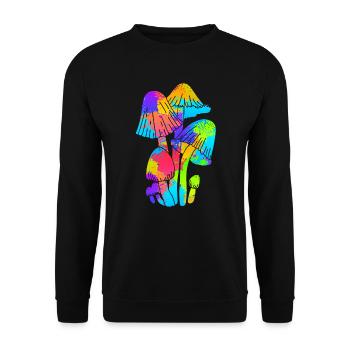 Cueillette de champignons colorées Party - Sweat-shirt Unisexe - noir - Devant - Alina (178cm) & Michal (187cm)