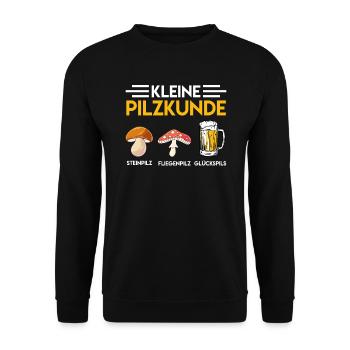 Pilzkunde Steinpilz Fliegenpilz Glückspilz - Unisex Pullover - Schwarz - Vorne - Alina (178cm) & Michal (187cm)