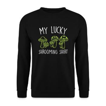 My Lucky Shrooming Shirt - Unisex Sweatshirt - black - Front - Alina (178cm) & Michal (187cm)