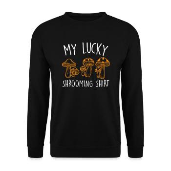 My Lucky Shrooming Shirt - Unisex Sweatshirt - black - Front - Alina (178cm) & Michal (187cm)