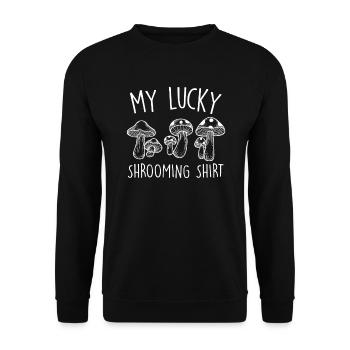 My Lucky Shrooming Shirt - Unisex Sweatshirt - black - Front - Alina (178cm) & Michal (187cm)