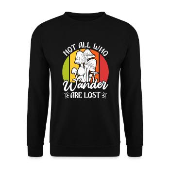 Tous ceux qui errent ne sont pas des cueilleurs de champignons perdus - Sweat-shirt Unisexe - noir - Devant - Alina (178cm) & Michal (187cm)
