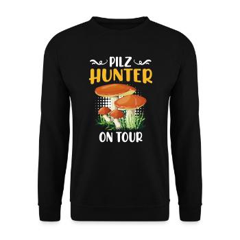 Chasseur de champignons en tournée Cueilleur de champignons - Sweat-shirt Unisexe - noir - Devant - Alina (178cm) & Michal (187cm)
