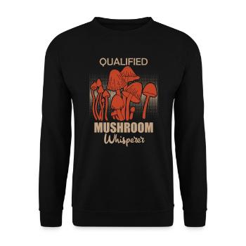 Qualified Mushroom Picker Pile Collecting - Unisex Sweatshirt - black - Front - Alina (178cm) & Michal (187cm)