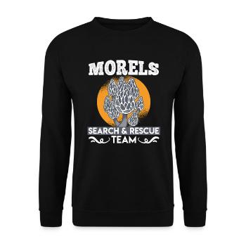 Morel Search & Rescue Team Mushroom Pickers - Unisex Sweatshirt - black - Front - Alina (178cm) & Michal (187cm)