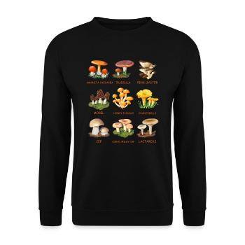Cueillette de champignons Espèces de champignons Cueilleurs de champignons - Sweat-shirt Unisexe - noir - Devant - Alina (178cm) & Michal (187cm)